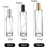 Flacon de parfum de luxe vide, élégant, 30 ml, 50 ml, flacon de parfum cylindrique fin haut de gamme