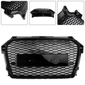 Car <span class=keywords><strong>A1</strong></span> S1 8X Honeycomb Front Grille Air Intake Radiator RS1 Glossy Black Mesh Grill pour <span class=keywords><strong>Audi</strong></span> <span class=keywords><strong>A1</strong></span> S1 2016 2017 2018 2019 - Product Image 5