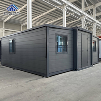Contenedor Modular Plegable de Lujo de 20 pies con Doble Ala Expandible, Almacén, Vivienda Moderna Pequeña, Instalación Rápida