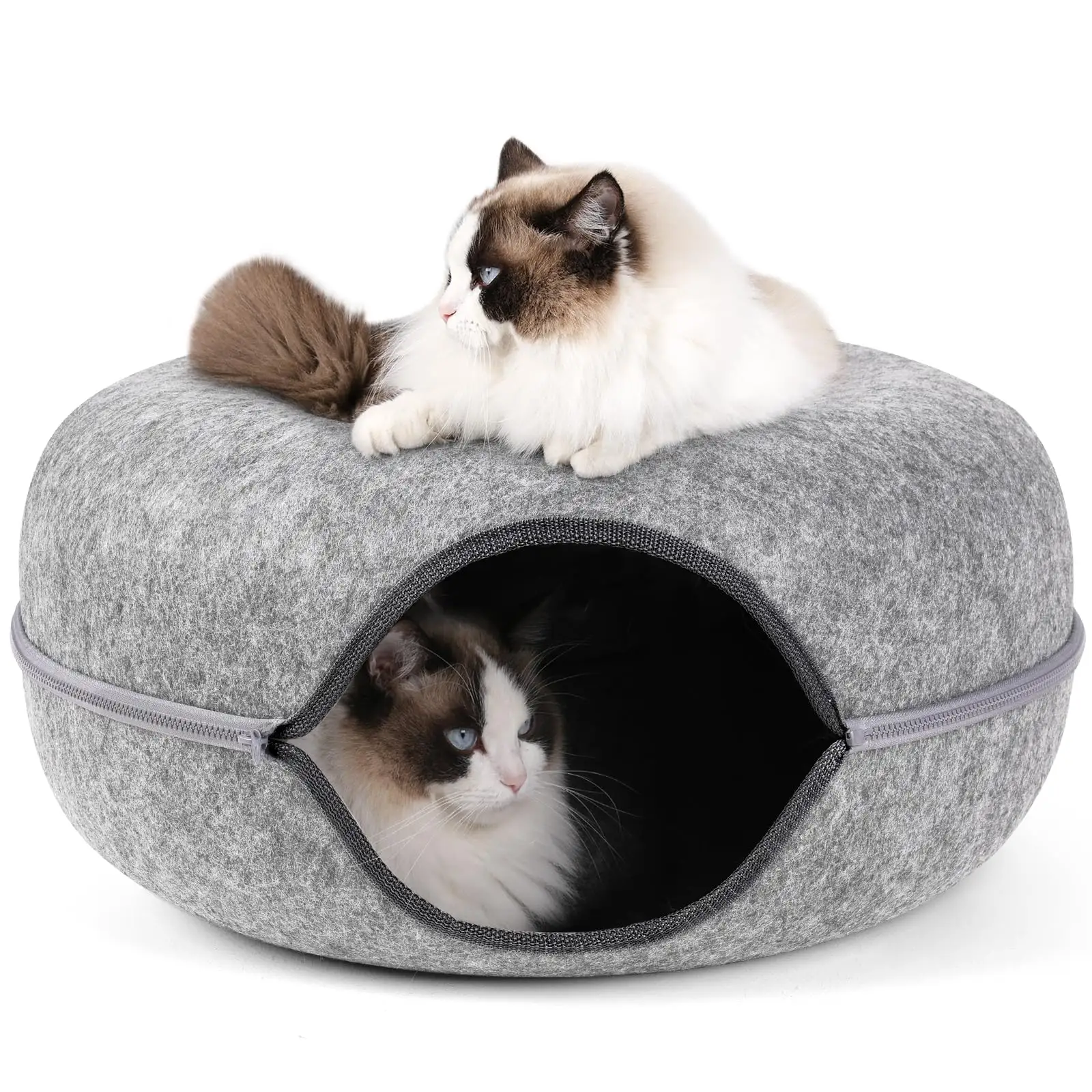 卸売価格取り外し可能なトンネルペット猫の巣フェルト猫ベッドハウス面白い猫の洞窟屋内オールシーズンに適しています