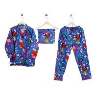 Ensemble de pyjama en coton imprimé floral élégant pour femmes, doux, confortable, respirant, séchage rapide, vêtements de nuit d'été avec chemise et pantalon