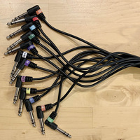 Combinaison 12 câbles Kit de faisceau de câbles serpent 6.35mm TRS mâle à 1/4 pouces TRS 6.5mm prise câble de connecteur Audio pour batterie