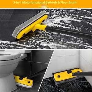 3 in 1 <b>Magic</b> Floor Design Plastic Long Handle Bathroom Cleaning <b>Brush</b> With Removable Replacement Head - Product Image 4