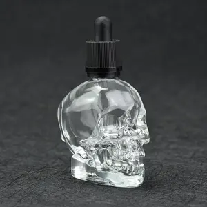 Glass chädel flasche Schädel-Tropf flasche 15ml 30ml 50ml 100ml Schädelglas-Tropf flasche für Serum