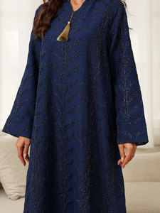 Elegante Abaya Islámica Informal y Transpirable de Poliéster <span class=keywords><strong>para</strong></span> Mujer - Corte Holgado <span class=keywords><strong>para</strong></span> Eid/Bodas, Conferencias de Padres y Maestros, Actividades al Aire Libre - Product Image 5