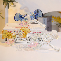 Modèle d'animal de simulation de haute qualité, écologique, exquis et élégant, décoration de bureau à domicile, modèle de pigeon en verre cristal