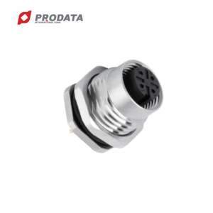 ขั้วต่ออุปกรณ์กันน้ำ PRODATA M12 แบบตัวเมีย สำหรับเชื่อมต่อสาย PCB แบบ Dip-Solder สำหรับใช้งานในรถยนต์ - Product Image 1