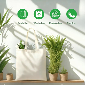 Bolsas de Compras Reutilizables Ecológicas con Logotipo Personalizado, MOQ Bajo, Precio de Fábrica, Bolsa de Tela de Lona, Bolsa de Mano para Mujer - Product Image 3