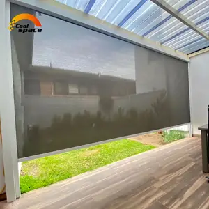 1ft-20ft Largeur Écrans anti-insectes rétractables motorisés Zip Track Écran électrique Fenêtre