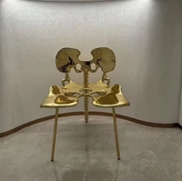 Fauteuil d'appoint convertible de luxe en cuivre au design moderne pour salon, salle à manger, hôtel et villa - Nouvelle sortie