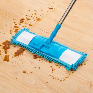 Bantalan pel debu Chenille yang bisa dicuci dengan mesin serat mikro untuk lantai dan dinding menggunakan kepala pel pengganti basah atau kering