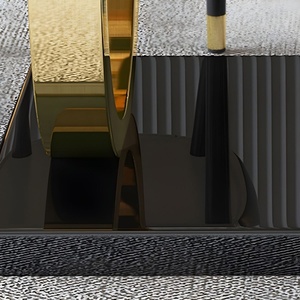 Set Meja Makan Mewah dari Marmer dengan Meja Persegi Panjang dan Kaki Emas dari Baja Anti Karat untuk Ruang Makan - Product Image 4