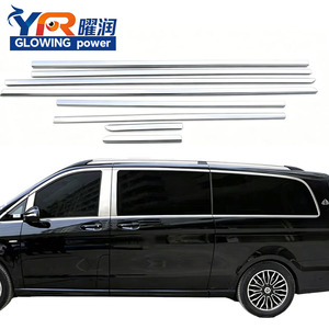 Bandes de garniture autocollantes en acier inoxydable pour fenêtres et portes, Mercedes-Benz Classe V V260/V300 2016-2025, modification brillante - Product Image 1