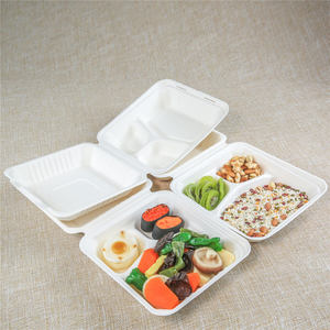 Lonchera Biodegradable de Bagazo, Contenedores Desechables Pequeños para Alimentos - Product Image 4