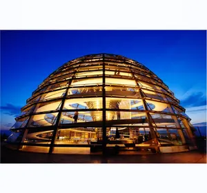 用于购物中心的预制钢空间框架结构玻璃建筑圆顶屋顶