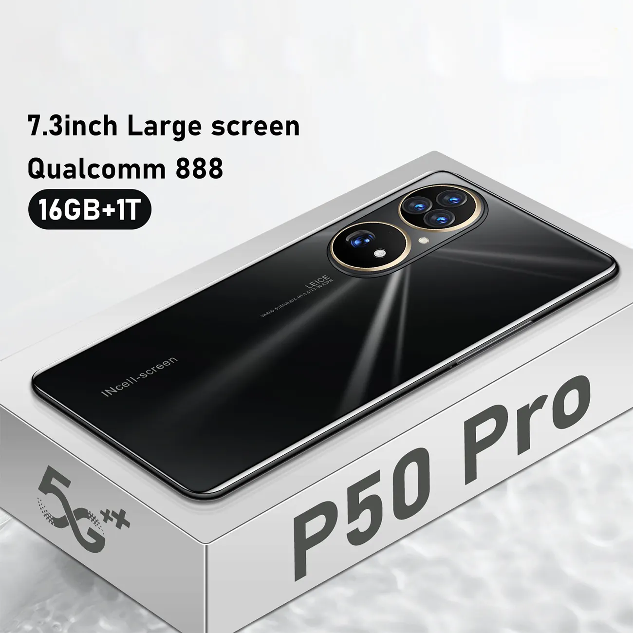 P50 Pro 7.3 inç HD P50 Pro yüz kimliği LTE 4G dört çekirdekli Ram 16GB ROM 1TB cep telefonları Android 9.0 cep telefonu