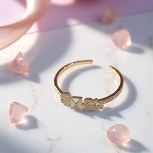 Fashion Cuff <b>Bracelet</b> Gold And Silver Plated <b>Copper</b> Rhinestone Design For Women Jewelry Winter 2024 Yiwu Origin - Product Image 1