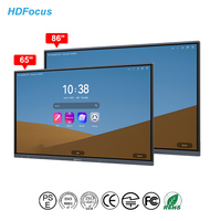 Pizarra Interactiva HDFocus de 65 y 86 Pulgadas, Pantalla Táctil 4K con Sistema Operativo Dual, Todo en Uno, para Conferencias y Reuniones Híbridas