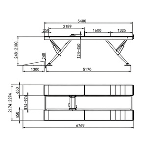 Pont élévateur à ciseaux de type Y certifié CE, 8 tonnes, robuste, hydraulique, pour station d'inspection de véhicules automobiles - Product Image 2