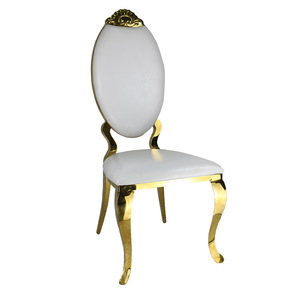 Sedia con schienale rotondo in acciaio inossidabile di lusso in oro titanio leggero semplice ristorante per matrimoni e <span class=keywords><strong>sala</strong></span> banchetti Hotel sedia da <span class=keywords><strong>tavolo</strong></span> - Product Image 5
