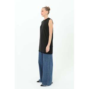 Tunique sans manches pour femme, ornée de motifs -24S-10525TUN - NOIR - Product Image 2