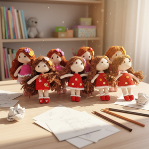 ตุ๊กตาเจ้าหญิงถักโครเชต์ทำมือจากผ้าฝ้าย ตุ๊กตาถักนุ่มนิ่มน่ารักสำหรับเด็กผู้หญิง ตุ๊กตาอามิกุมิขนนุ่ม ของสะสมตกแต่งบ้าน มีหลายตัวละคร - Product Image 5