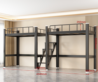 Lit superposé de qualité pour dortoir étudiant, lit superposé en métal pour adultes avec escalier