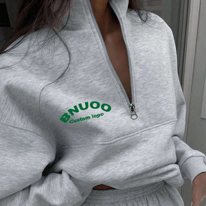 <span class=keywords><strong>Felpa</strong></span> Casual <span class=keywords><strong>in</strong></span> <span class=keywords><strong>pile</strong></span> di alta qualità personalizzata <span class=keywords><strong>felpa</strong></span> da donna a manica lunga <span class=keywords><strong>con</strong></span> collo alto oversize mezza <span class=keywords><strong>Zip</strong></span> - Product Image 2
