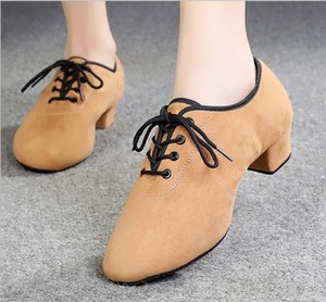 3,5 cm Zapatos <span class=keywords><strong>de</strong></span> <span class=keywords><strong>baile</strong></span> latino negros Suedeo Sole Mujeres Latin Dancing Street Tango Boots 5cm para hombres - Product Image 5