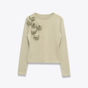 Pull à manches longues pour femme, nouvelle collection automne, décontracté, tendance, décoré de fleurs, tricoté, 100% polyester, respirant, rétro chic - Product Image 1
