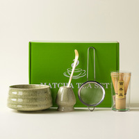 Vente en gros Ensemble cadeau Matcha personnalisé 1 à 10 pièces Bol Matcha japonais Ensemble fouet avec boîte cadeau personnalisée