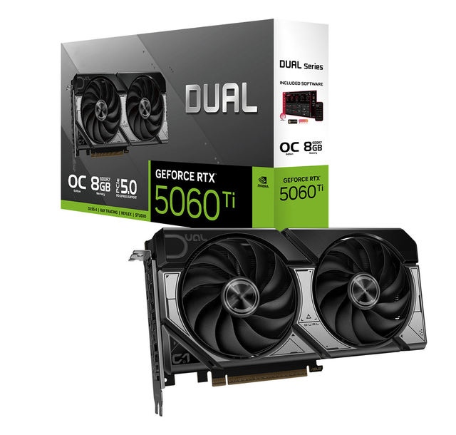 ASU GeForce RTX 5060 Ti 8GB DDR OC Fan-Cooled New Workstation PCI Express 4.0 Graphics Card
