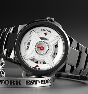 SKMEI — montre rétro de design pour hommes, en acier inoxydable, largeur 1699 - Product Image 6