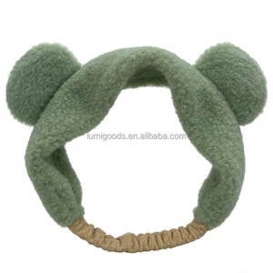 Bandeau pour femme en polaire corail et polaire Teddy, à oreilles d'ours, motif dessin animé, pour le lavage du visage et le maquillage - Product Image 2