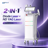 Machine professionnelle de suppression des poils au laser diode 808 nm à 2 poignées, laser Nd Yag, machine de suppression des tatouages au laser Pico
