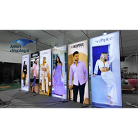 Boîte à lumière LED à impression personnalisée de petite taille, cadre d'affiche publicitaire rétro-éclairé, boîte à lumière en tissu SEG double face pour exposition