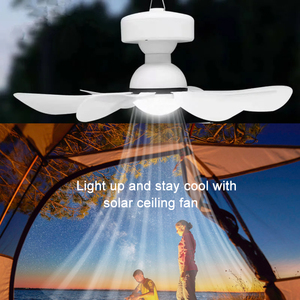 2024 thiết kế mới có thể sạc lại pin năng lượng mặt trời quạt trần với LED chiếu sáng - Product Image 6