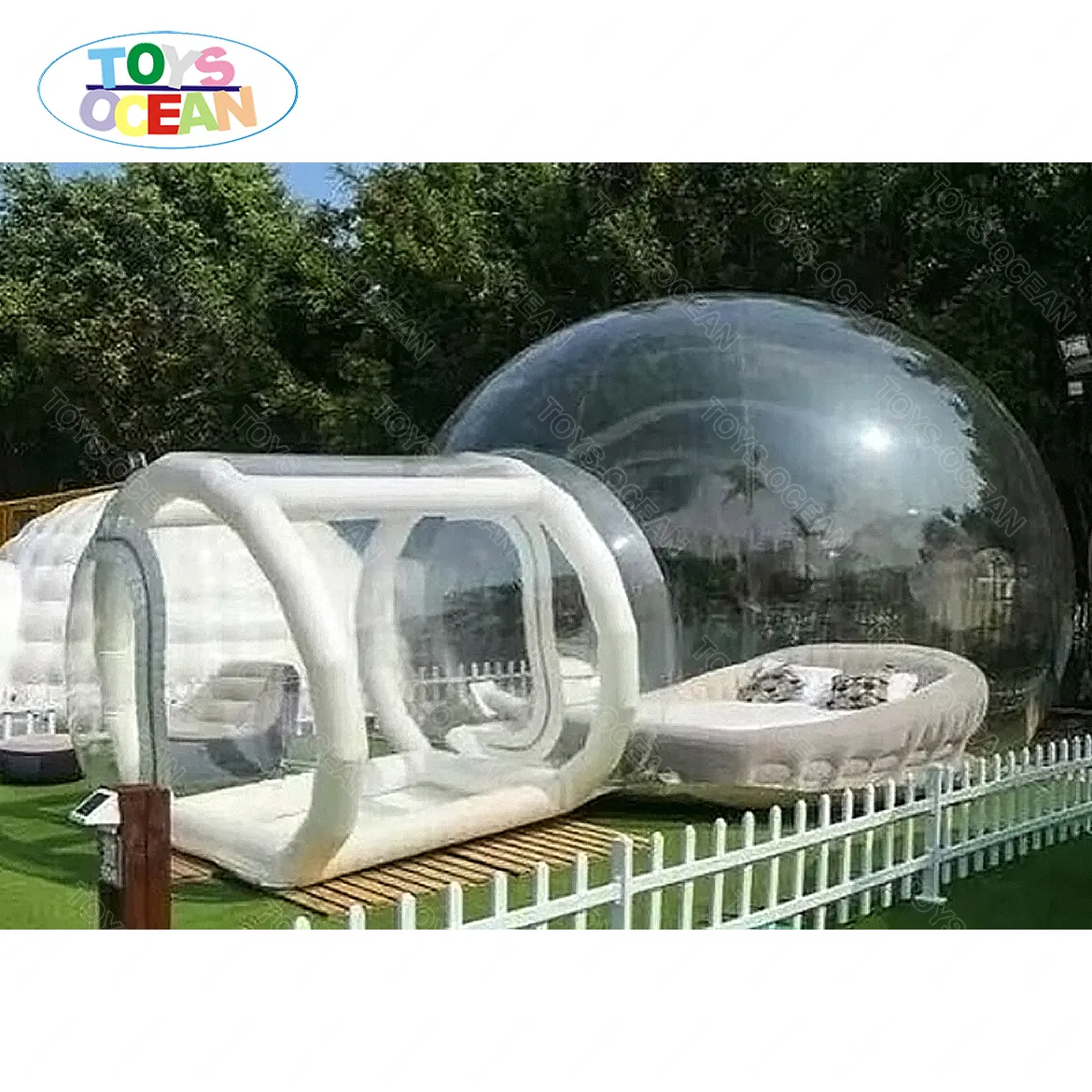 4M Lucht Geblazen Achtertuin Enkele Tunnel Hotel Kamer Opblaasbare Clear Bubble Tent