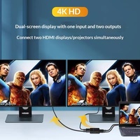 Divisor HDTV 1 Entrada a 2/4 Salidas 4K, Dispositivo de Pantalla Multi-interfaz de Alta Definición para Laptop, PC, Consola de Juegos, STB, Pantalla Dividida