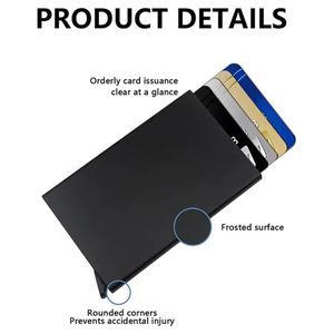 Siy1716 Custom Logo Slim Aluminum Credit for Men Rfid Blocking Minimalist <b>Metal</b> Pop up <b>Wallet</b> Card Holder - Product Image 2