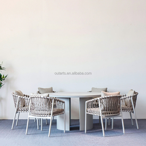 Meubles de jardin en aluminium Kingmake, vente en gros de chaises en aluminium avec corde, meubles de jardin de luxe, 6 pièces. - Product Image 5