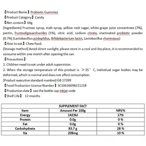 WELLBODY OEM/ODM2024 baru 100% suplemen perawatan kesehatan organik probiotik anak-anak vitamin Gummies probiotik <span class=keywords><strong>DHA</strong></span> - Product Image 4
