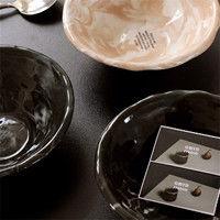 Service de table portable en céramique de style américain, série Marbre Terre Colorée, 2 pièces, design de niche, comprenant bol à petit-déjeuner, assiette ovale et tasse