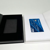 Maßgeschneiderte Luxus-Geschenkbox in Schwarz mit Magnetverschluss für VIP- und Mitgliedskarten, Stabile Kartonverpackung mit EVA-Einlage für Visitenkarten