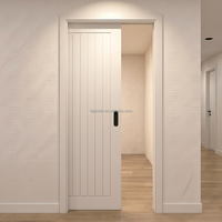 Système de porte coulissante dissimulée pour intérieur, design encastré dans le mur, kit de quincaillerie, fermeture silencieuse, gain de place, porte encastrée en panneau plaqué