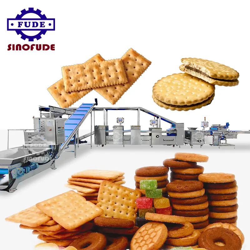 Küçük ölçekli çerezler fırın ekipmanları 100 kg/saat dolum reçel kurabiye yapma makinesi dolu bisküvi çerezler üretim hattı