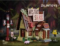 Blok Bangunan Rumah Misteri Petualangan, 968PCS Model Rumah Kartun Dengan Kamar Berperabot, Mainan Rakitan untuk Anak-Anak & Penggemar Anime