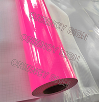 Brillante Fluorescente Rosa Amarillo Verde Naranja Plotter de corte Color Vinilo 0,61 M 1,22 m con pegamento blanco Parte trasera