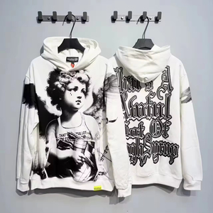 เสื้อฮู้ดดี้ผู้ชายคุณภาพสูง ผ้าฝ้าย 100% สไตล์สตรีทแวร์ หนานุ่ม น้ำหนักมาก ลาย "THAT'S a AWFUL LOT of COUGH SYRUP" - Product Image 3