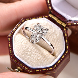 Anillos de Búho con Micro Pavé de Circonitas, Minimalistas y Lindos, de Cobre con Baño de Oro de 14K, Joyería de Moda que No se Deslustra para Niñas - Product Image 3
